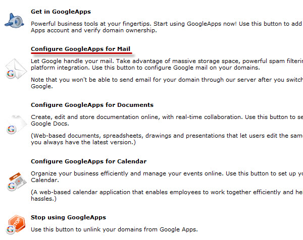 Google Apps - configure email