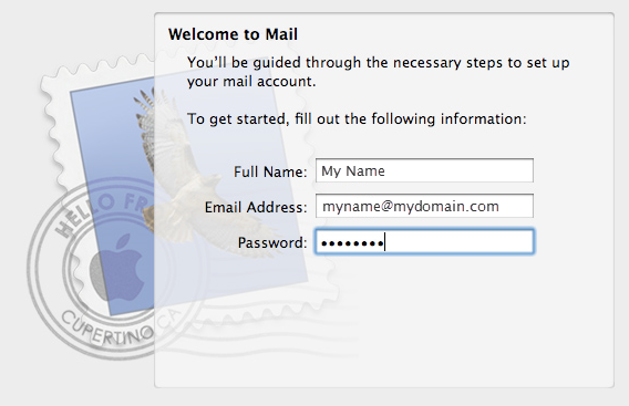 Mac Mail Leopard - setting up email account