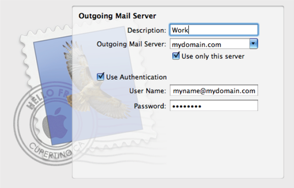 Mac Mail Tiger - outgoing mail settings